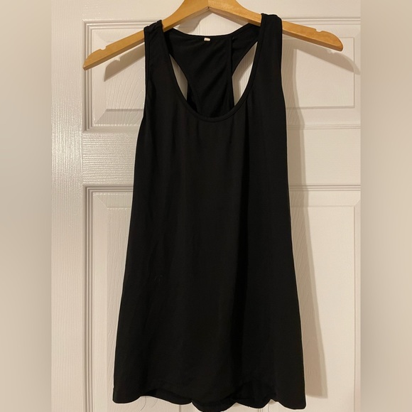 Tops - Black open back tank top. Size medium.